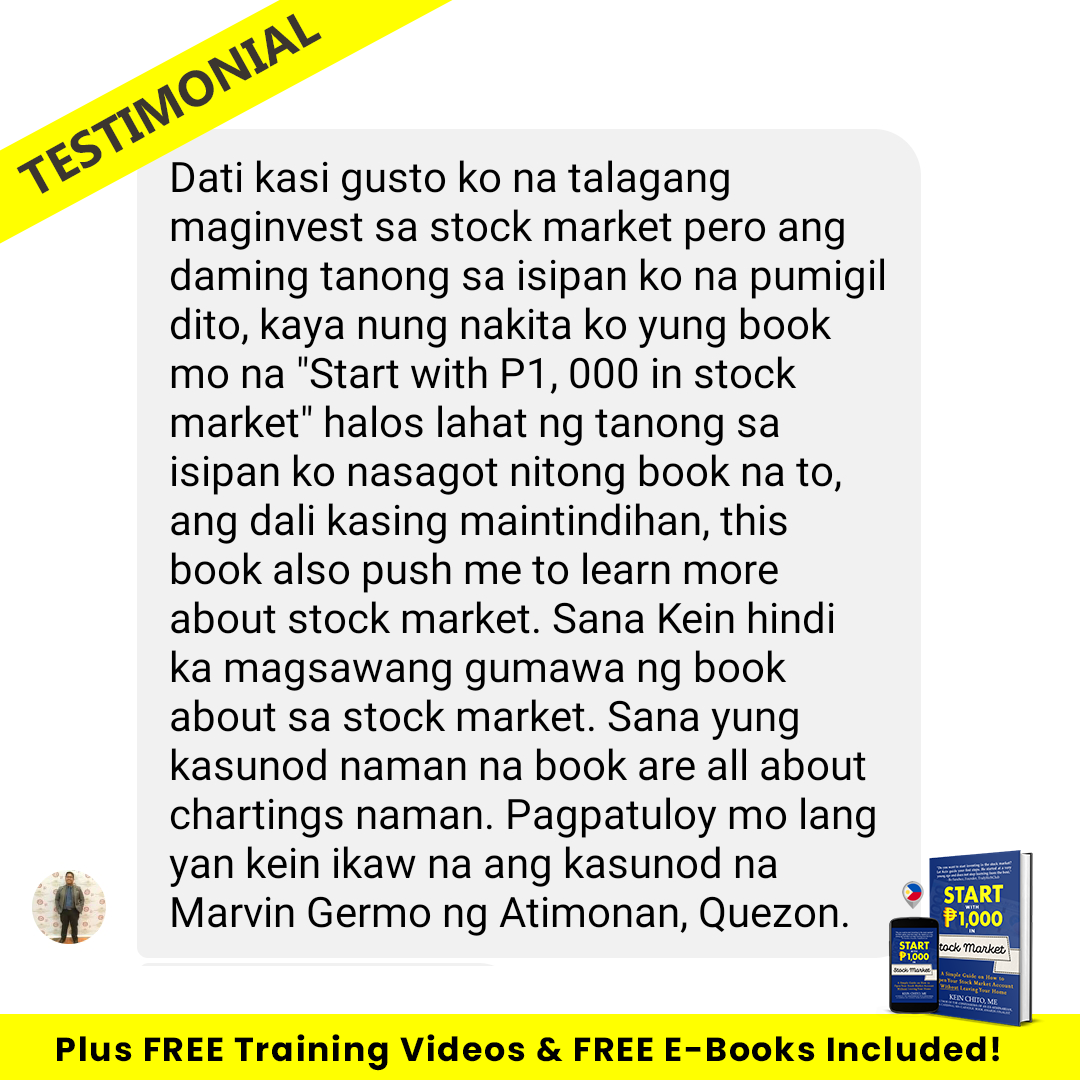 Start with P1,000 in Stock Market Book (+FREE Monthly Webinar +2 FREE E-books & 5+1 FREE Stock Market Training Videos + Other Bonuses) + FREE SHIPPING NATIONWIDE