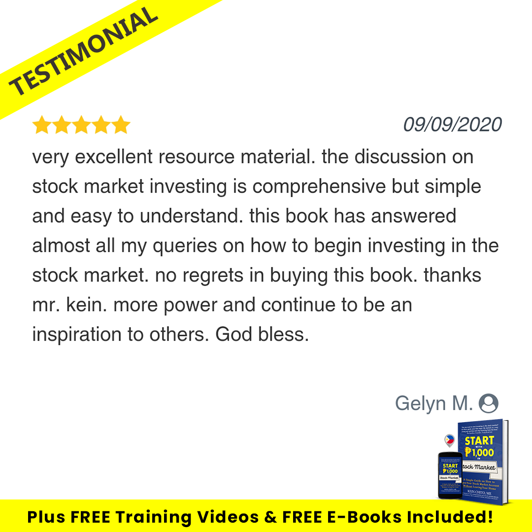 Start with P1,000 in Stock Market Book (+FREE Monthly Webinar +2 FREE E-books & 5+1 FREE Stock Market Training Videos + Other Bonuses) + FREE SHIPPING NATIONWIDE